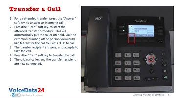 VoiceData24 VoIP Yealink T41T42 Make Receive Transfer Calls Voice Mail