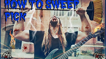 How To Sweep Pick Part 1 (CAGED system Cannon In D Arpeggios)