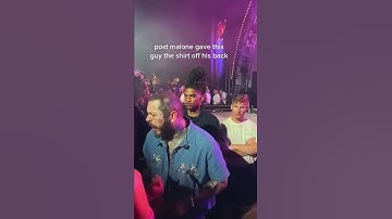 Thumbnail of Post Malone gives a fan the shirt off his back