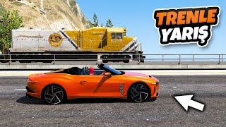 🚆 2021 Model Yeni Arabalar Trenle Yarışıyor 🚆 GTA 5 screenshot 1