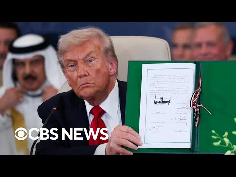 ترامپ در امضای توافقنامه صلح غزه شرکت کرد ویدیو کامل