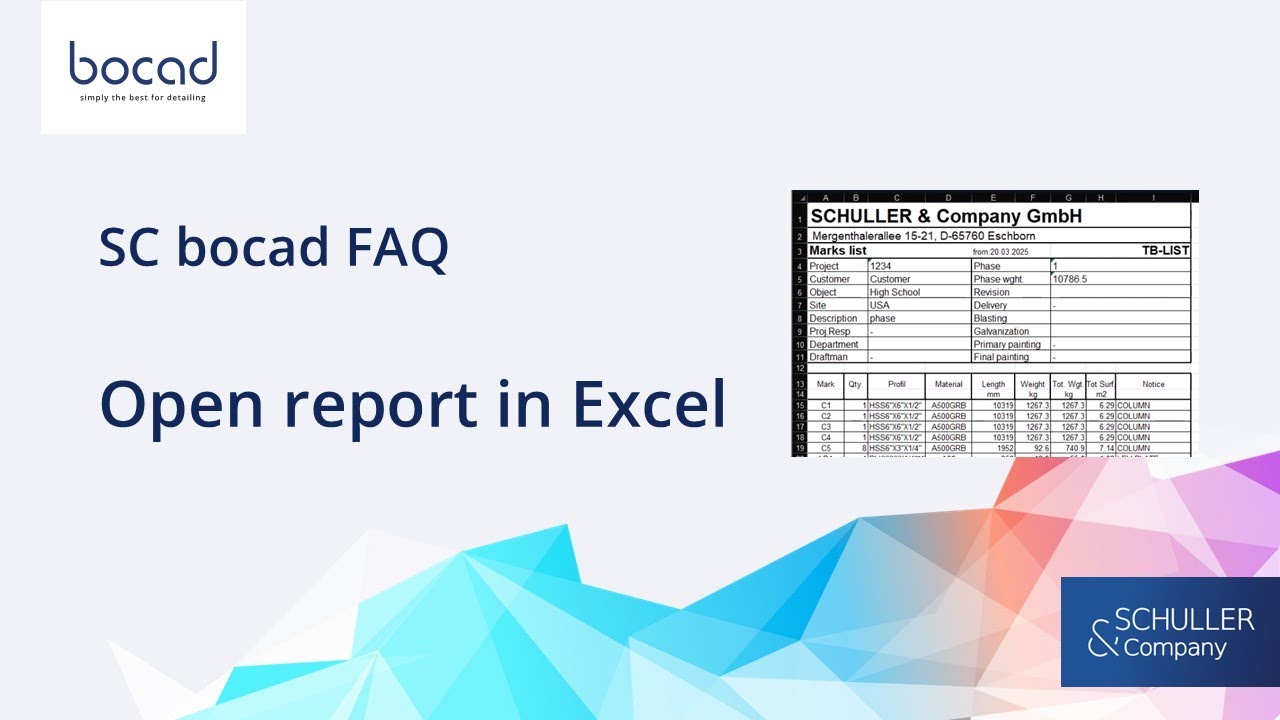 FAQ 113 - SC bocad - Open report with Excel - YouTube