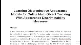 Learning Discriminative Appearance Models for Online Multi Object Tracking With Appearance Discrimin