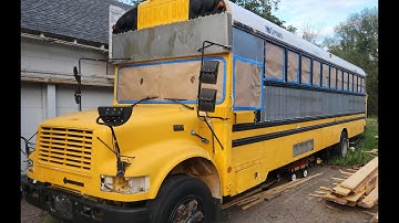 Painting the School Bus Skoolie Toyhauler build
