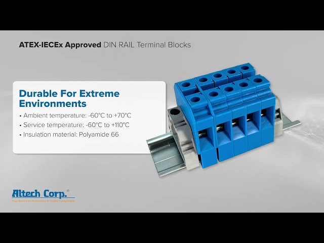Altech ATEX-IECEx Approved DIN Rail Terminal Blocks Altech ATEX-IECEx Approved DIN Rail Terminal Blocks