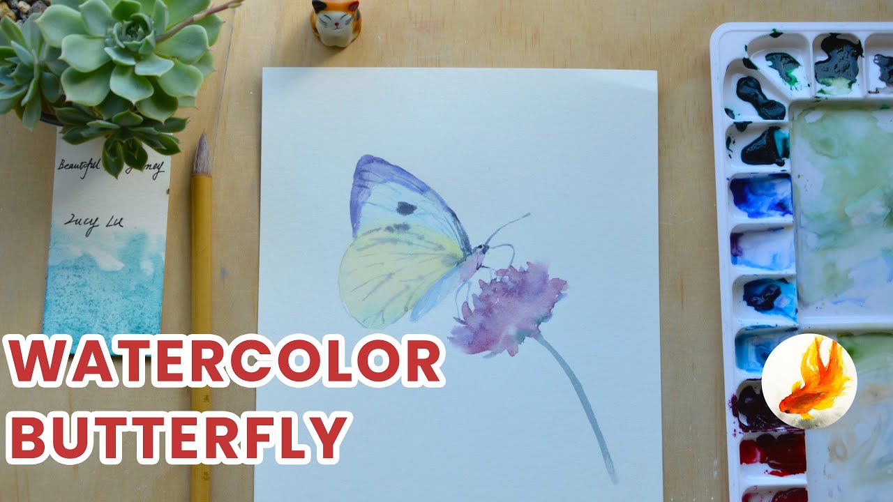 #29 Step-by-Step watercolor butterfly tutorial series | watercolor butterfly 1