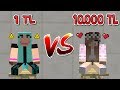 1 TL ÖPÜŞME VS 10.000 TL ÖPÜŞME! - MİNECRAFT