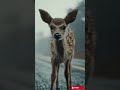 Lost Fawn's Uncertain Hope in Fog 🥺#fawn #deer #wildlife #roadtrip