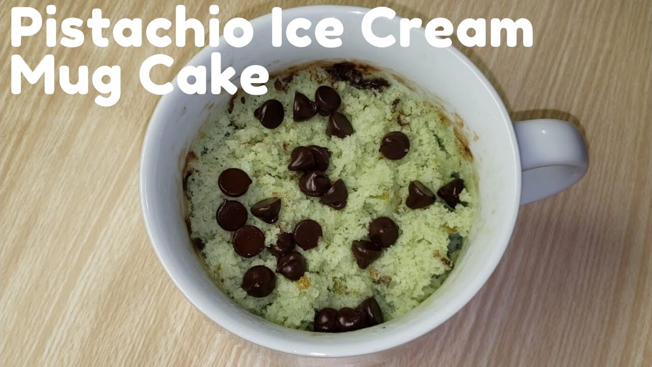 “SURPRISE” PISTACHIO ICE CREAM MUG CAKE RECIPE MICROWAVE By Savory