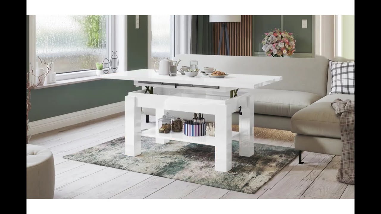 Design Couchtisch Tisch Astoria höhenverstellbar ausziehbar Esstisch
