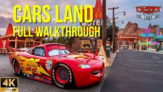 CARS LAND | Lightning Mcqueen WALKING Tour With Rides & | Disney California Adventure [4K UHD]