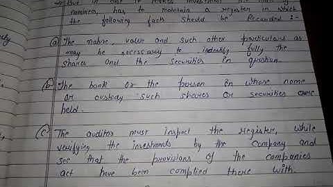 AUDITING|REGISTER OF INVESTMENT SECTION 187(3)||CHAPTER-21|PART-170|HANDWRITTEN NOTES ||SSCOACHING||