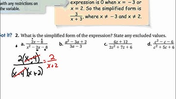Algebra 1 Chapter 11 Section 1 Simplifying Rational Expressions