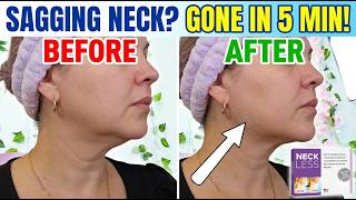 Instant before and after results of neck sagging solution.