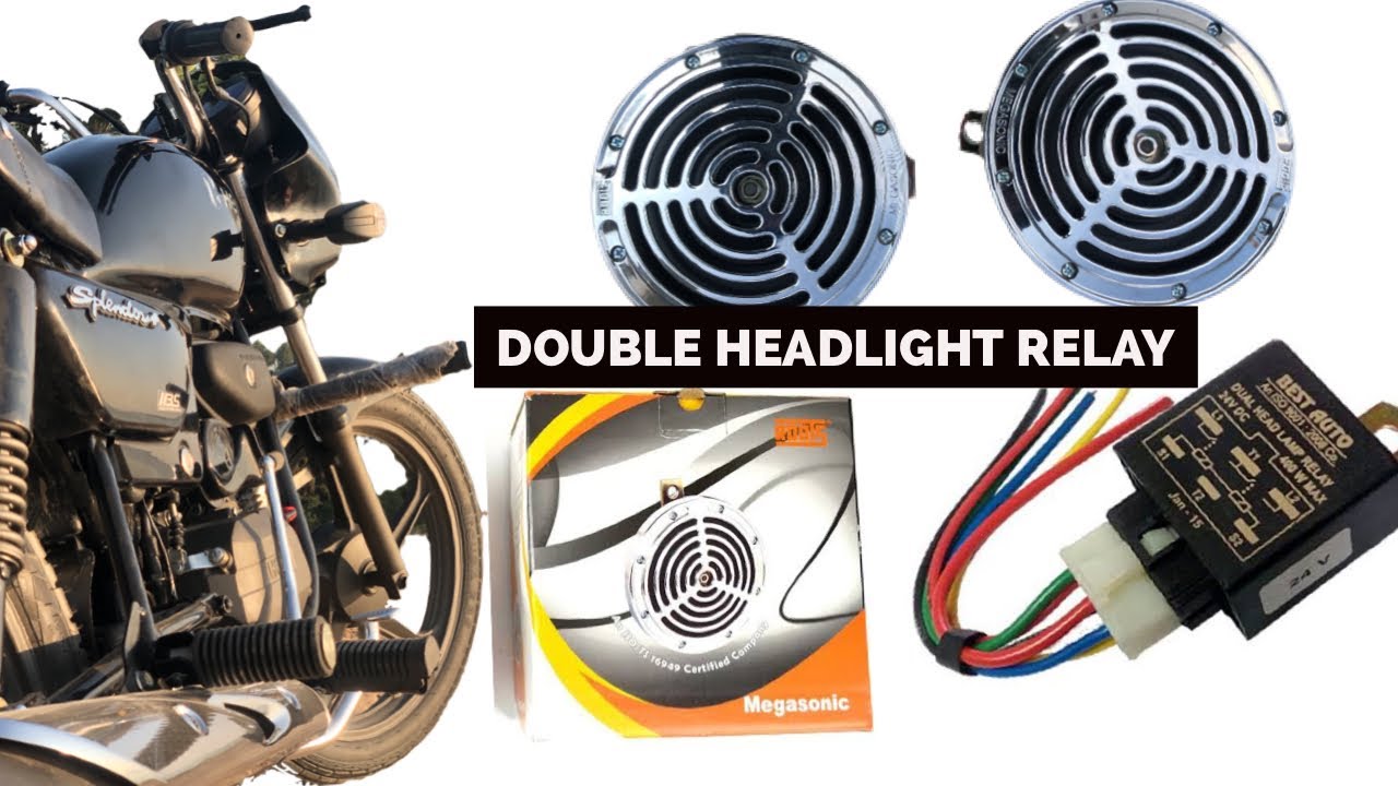 Double headlight cutout headlight relay Install Bike Horn