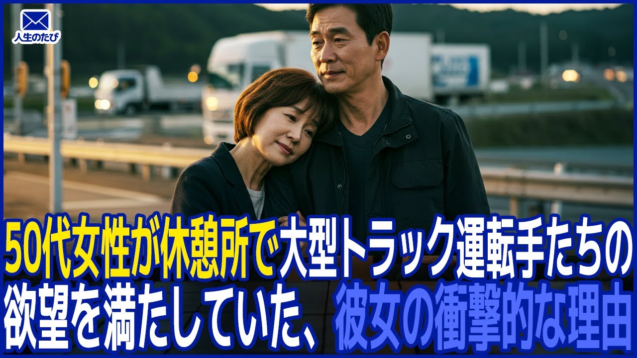 Outline Video 50代女性が休憩所で大型トラック運転手たちの欲望を満たしていた、彼女の衝撃的な理由