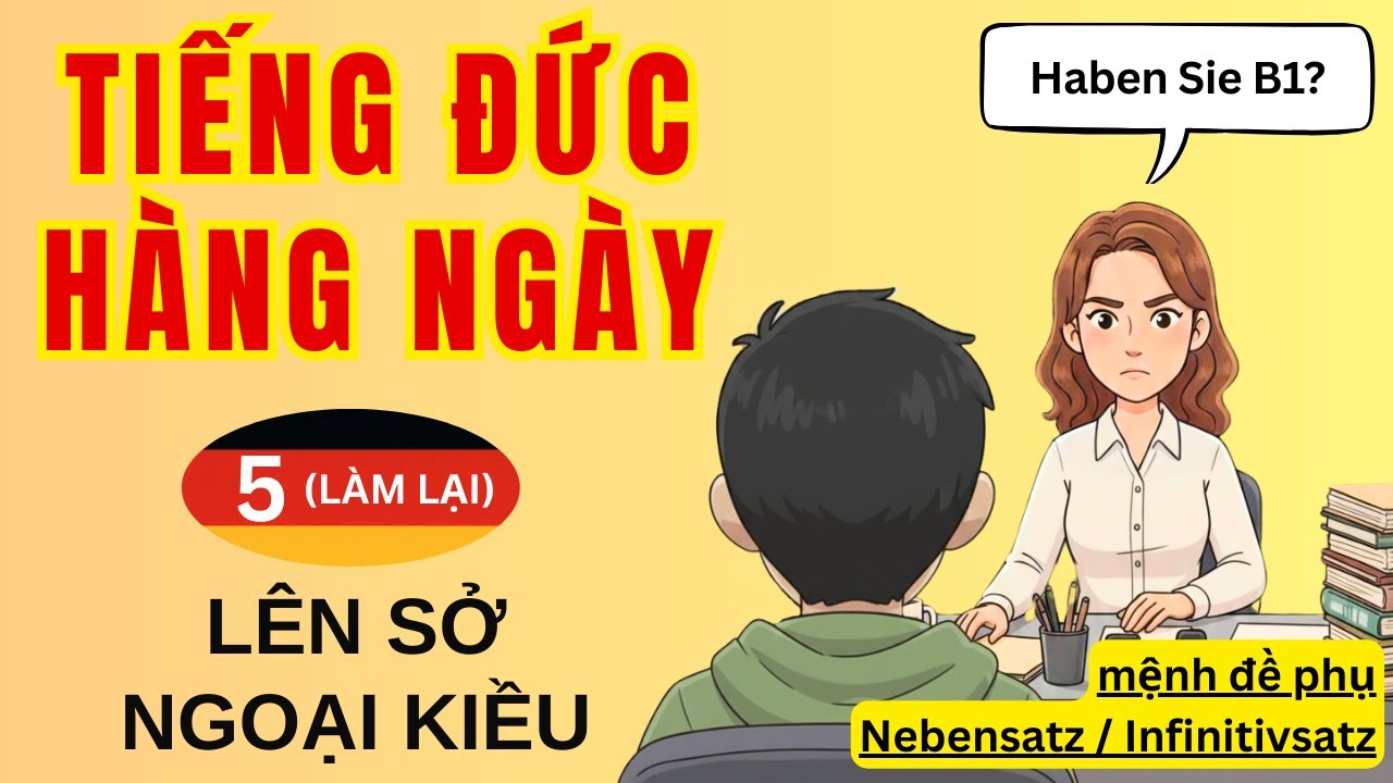 Bài 5 (nhạc nền bé): Lên Sở Ngoại Kiều - Gia hạn Visum | Tiếng Đức hàng ngày