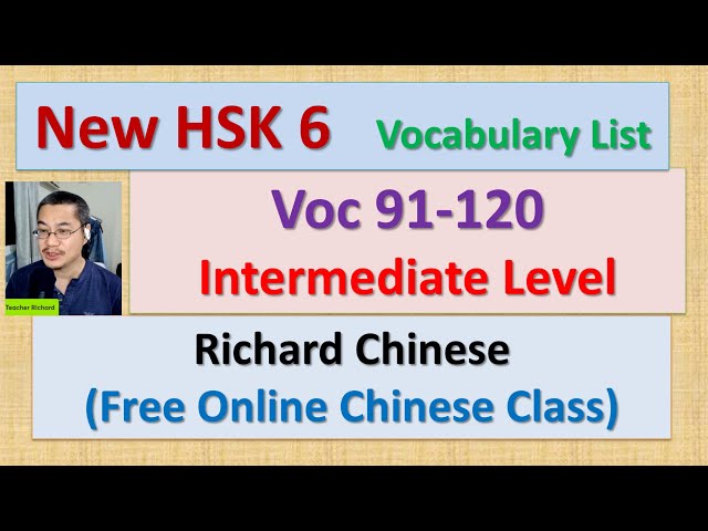 [New HSK 6 Voc list] Voc: 91-120