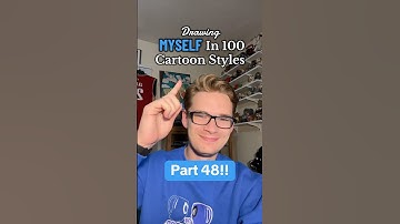 Drawing MYSELF in 100 Cartoon Styles Part 48!! #shorts #artist #challenge #disney