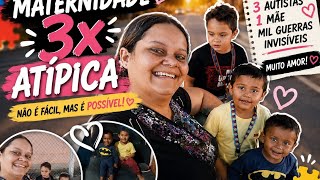 Tive sair sozinha com os três buscar fralda + Lorenzzo entrou crise + fomos mercado
