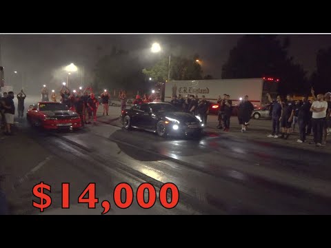 (The Rematch) Nissan GTR vs 240sx $14,000 Street Race