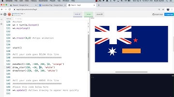 Completing the Australian Flag in Python (with Turtle)
