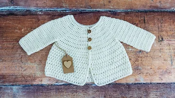 Crochet Baby Cardigan Pattern (Part ONE of this EASY, Step by Step Tutorial)