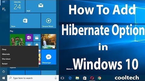 How To Add Hibernate Option in Windows 10