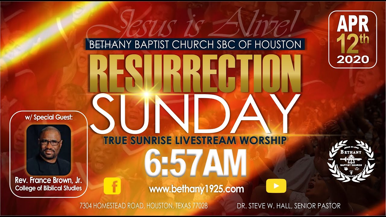 BETHANY BAPTIST CHURCH SBC (4/12/20 Rev. France Brown Easter) - YouTube