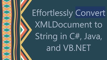 Effortlessly Convert XMLDocument to String in C#, Java, and VB.NET