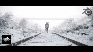 Creating a Trespasser Lost in a Snow Storm in Blender