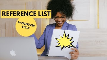 How to create a reference list in the Vancouver style