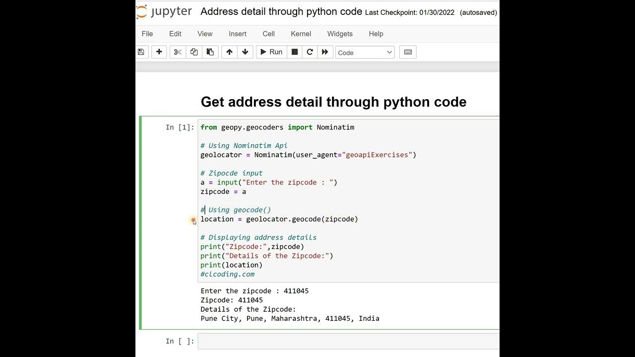 Day 73 : Get address detail through python code - YouTube