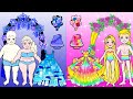 Oh! Fat Bride OR Thin Bride? - Rainbow Rapunzel VS Blue Elsa Wedding | Paper Dolls Story Animation