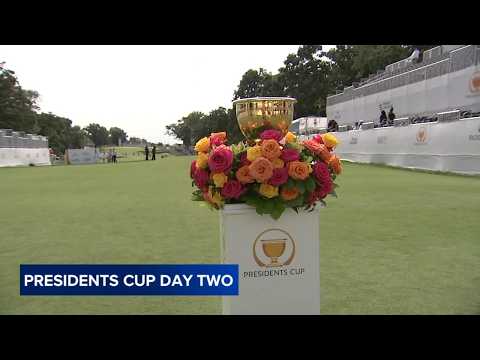Presidents Cup continues with day 2 at Medinah ahead of Presidents Trump's weekend visit