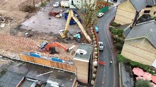 High-reach demolition as part of regeneration project.