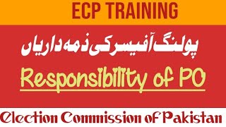 Responsibilities of PO | Polling Officer