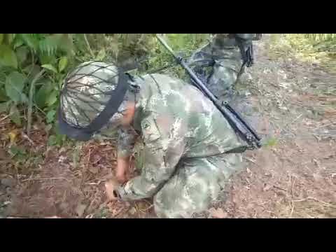 Encuentran caleta con municiones y cilindros bomba de la Carlos Patiño protegida por un campo minado