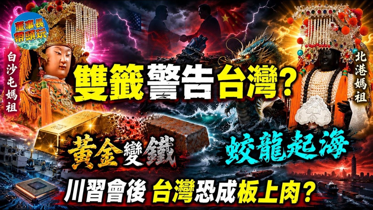 白沙媽、北港媽雙籤警告台灣？黃金變鐵、蛟龍起海！川習會後台灣恐成板上肉，台積電赴美還剩什麼？