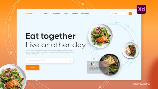 Food UI Design | Adobe XD - 1 | @gravitycoding | Landing Page | UI Design | 2022