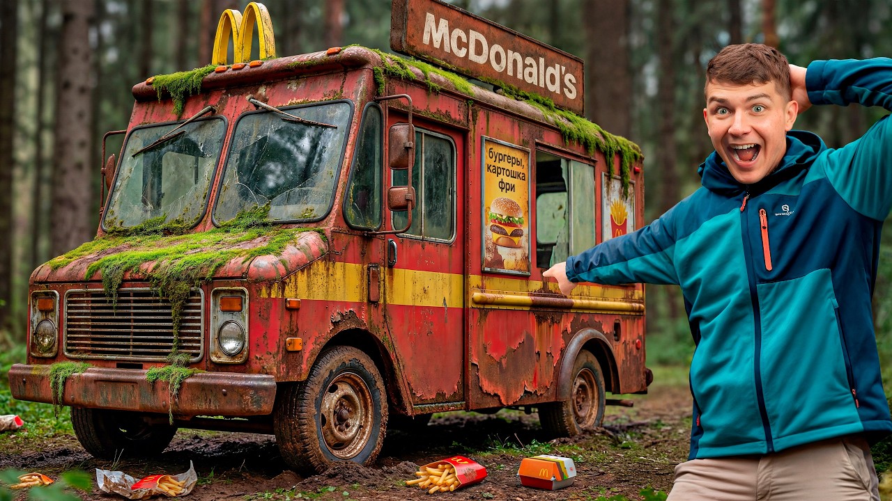 Оживляем ЗАБРОШЕННЫЙ Грузовик McDonald's в ЛЕСУ! Он стоял там 20 ЛЕТ!