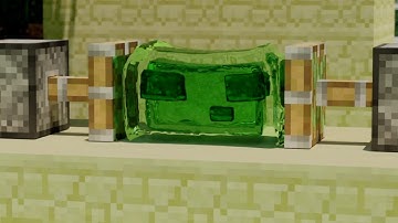 Realistic Minecraft Slime and Sticky Pistons, CGI