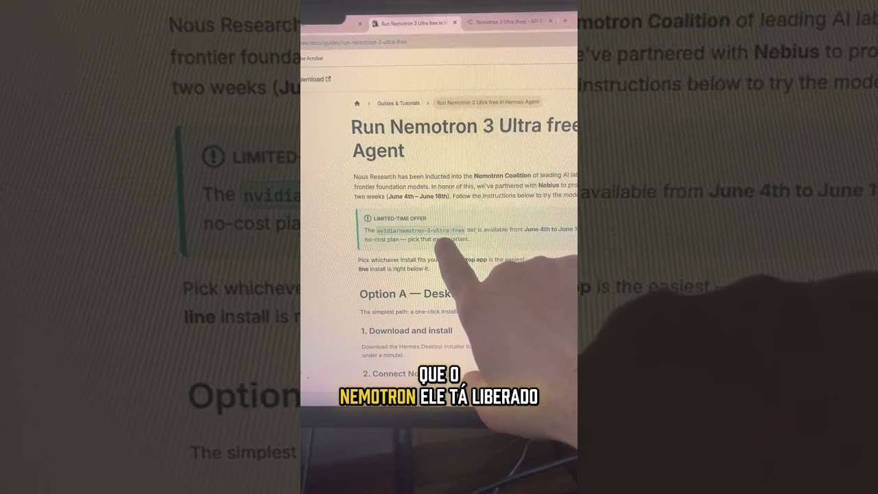 Nemotron 3 Ultra de graça? Agora você pode usar no Hermes Agent