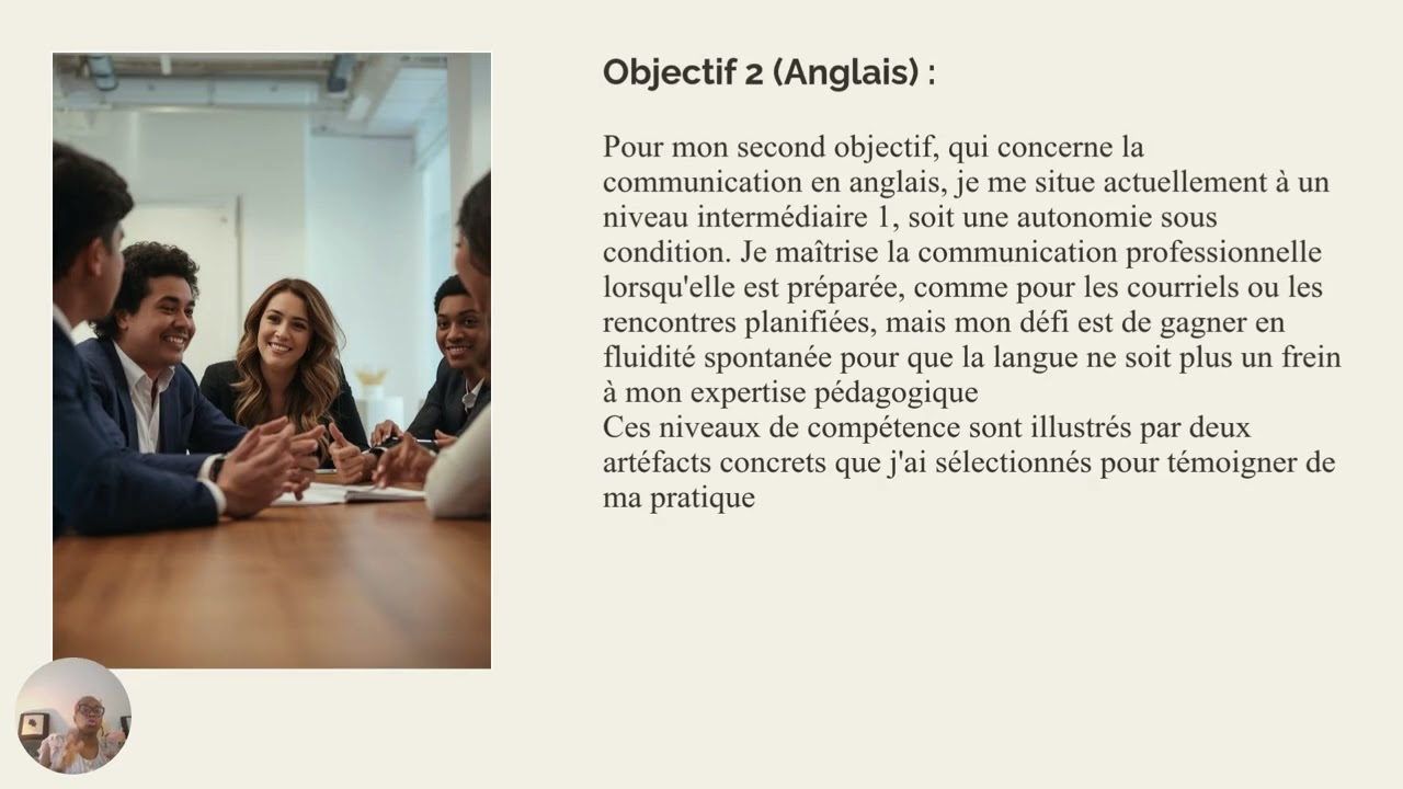 Présentation du Plan de Croissance Professionnelle par Aretine Laure