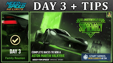 NFS No Limits | Day 3 + TIPS - Aston Martin Valkyrie | Underworld: Supremacy