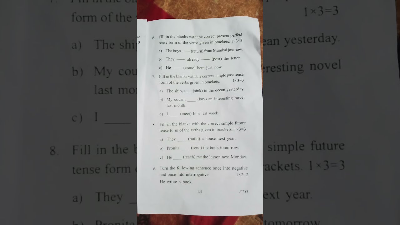 Class 5 ।। Annual examination paper of English 2023 ।। #shorts