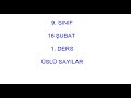 16 Şubat 2021 - 1.Ders (9-A)