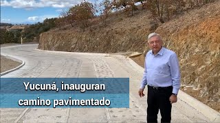 AMLO inaugura camino pavimentado en municipio más pobre del país