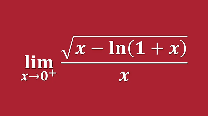 【詳細解題動畫】提要 [★極限]：Compute the limit of √[x – ln(1 + x)]/x as x → 0⁺｜授課老師：中華大學土木系呂志宗特聘教授