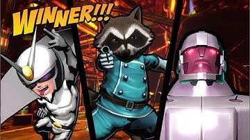 Marvel vs Capcom 3 arcade mode.Rocket Raccoon -Sentinel-Viewtiful Joe.